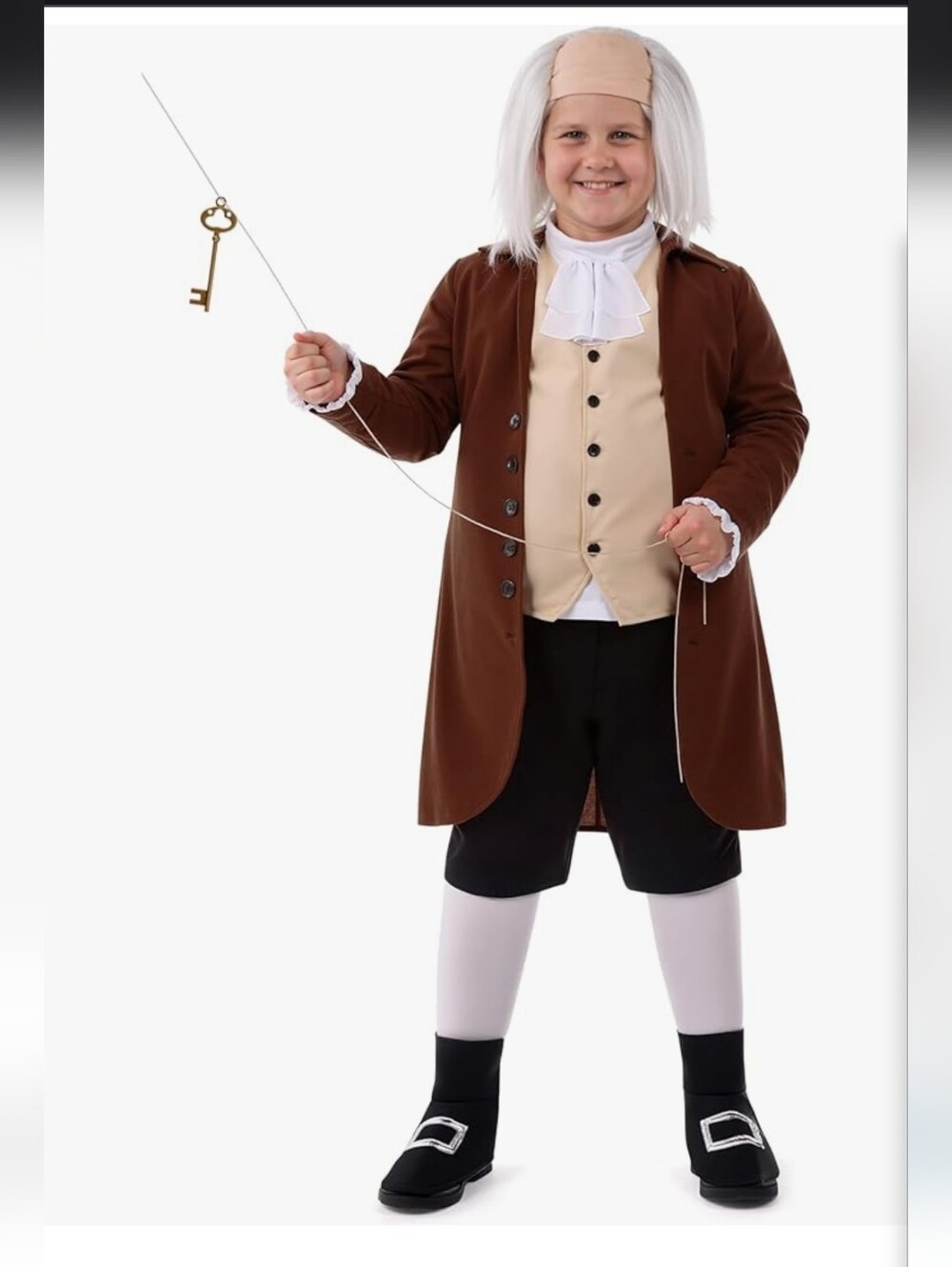 Children's Colonial Gentleman Costume - Brown & Tan (Socks Not Included)